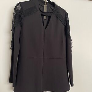 Black Lace Peplum Top